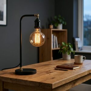 Lampe de bureau industrielle noire